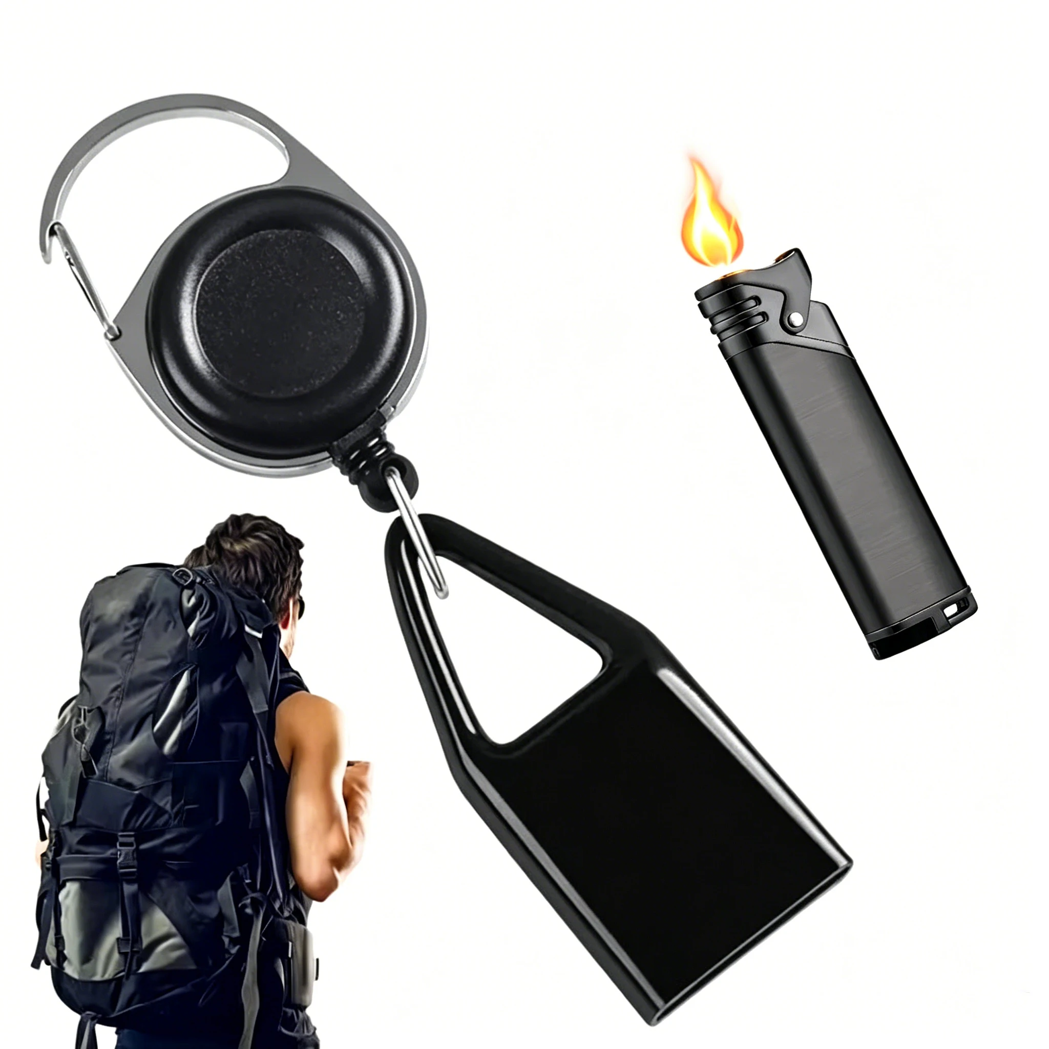1/3/6Pcs Silicone Lighter Protective Cover with Retractable Keychain Regular Size Holder Sleeve Clip Smoking Accessories