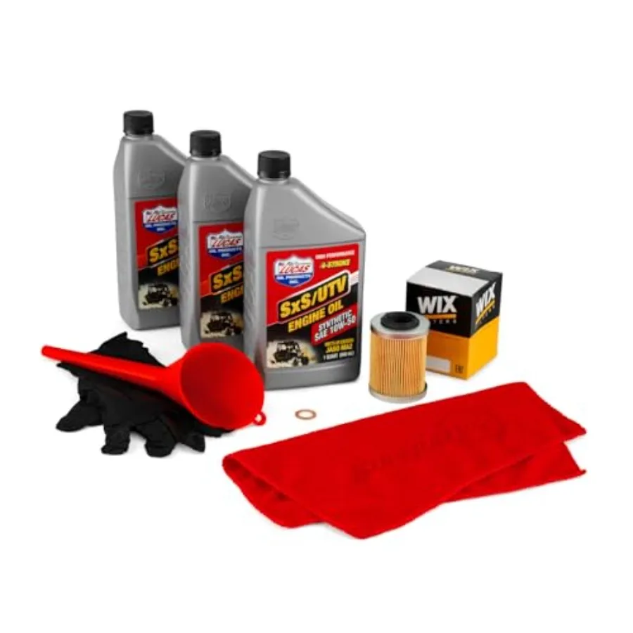 

SuperATV Up Running CFMOTO UForce Oil Change Kit with Premium Lucas Oil and WIX Filter Includes 3 qt. 10W-40 Full Synthetic Oil