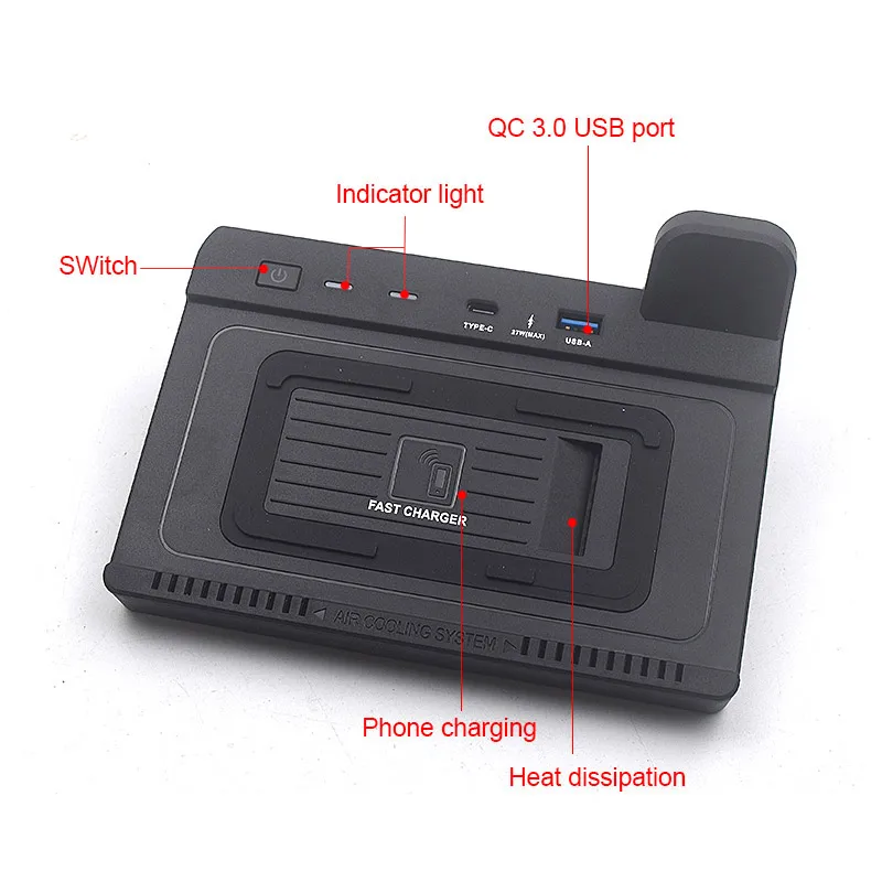 شاحن سيارة لاسلكي لملحقات Vw Tavendor 2023 15 وات محول لوحة شحن سريع للهاتف تعديل داخلي قطع غيار السيارات