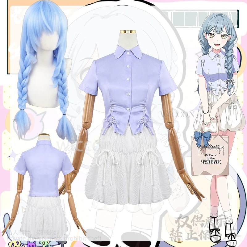 

Ave Mujica Cosplay Togawa Sakiko Anime Costume Preppy Style Jk Shirts Korean Fashion Lace Up Puff Sleeve Shirt Wigs Customized