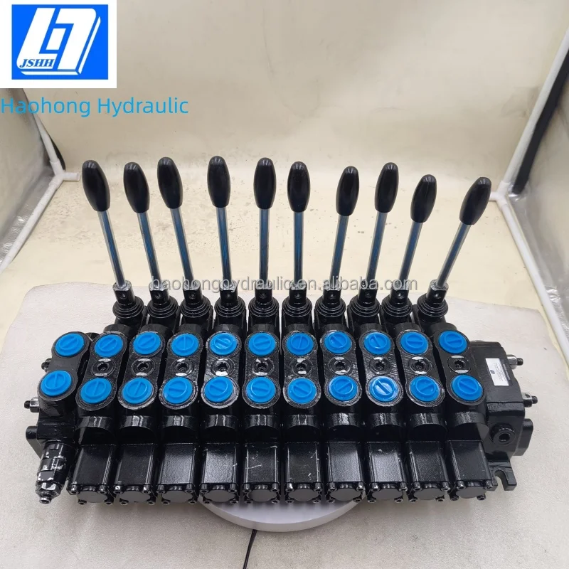 

Haohong 60 Liter/min 10 Spools Manual Hydraulic Sectional Two-way Directional Control Valve 315Bar Distributor 1 Year Warranty