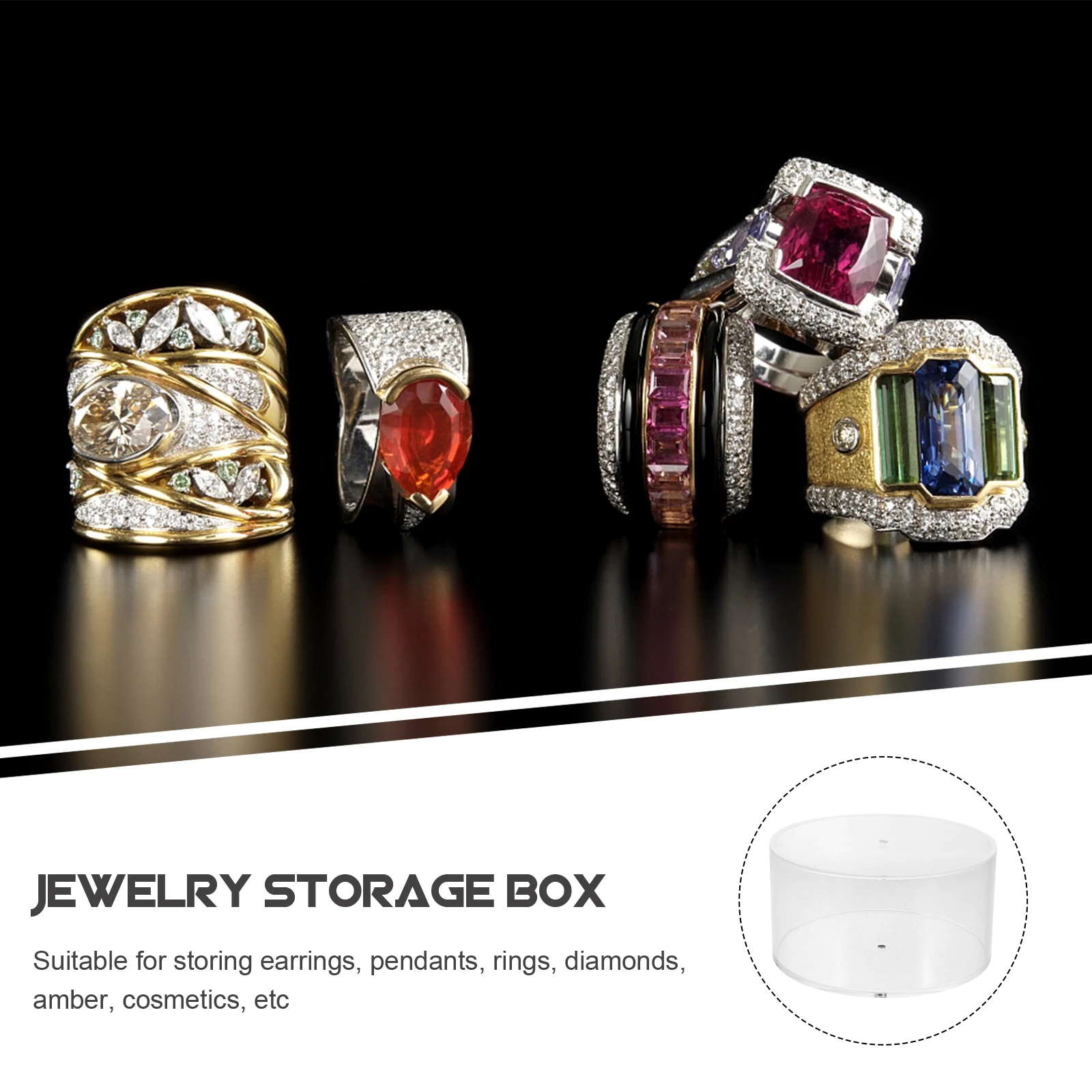

Acrylic Jewelry Storage Box Compact Organizer for Rings Earrings Necklaces Cosmetics Jewelry Case Earring Storage Case