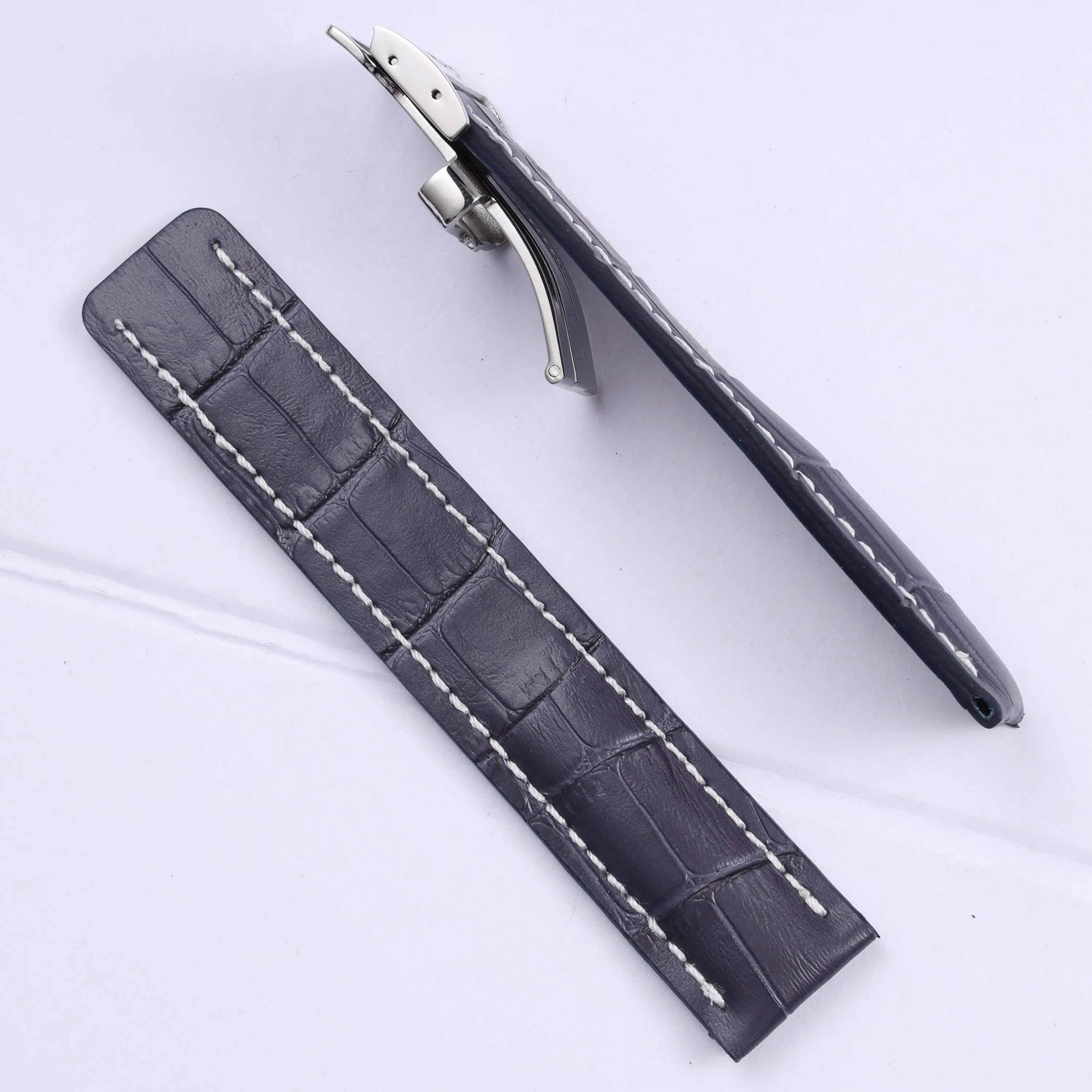 20mm 22mm 24mm black blue brown genuine leather watchband for Breitling Super Ocean Avenger watch strap wrist bracelet Men Women