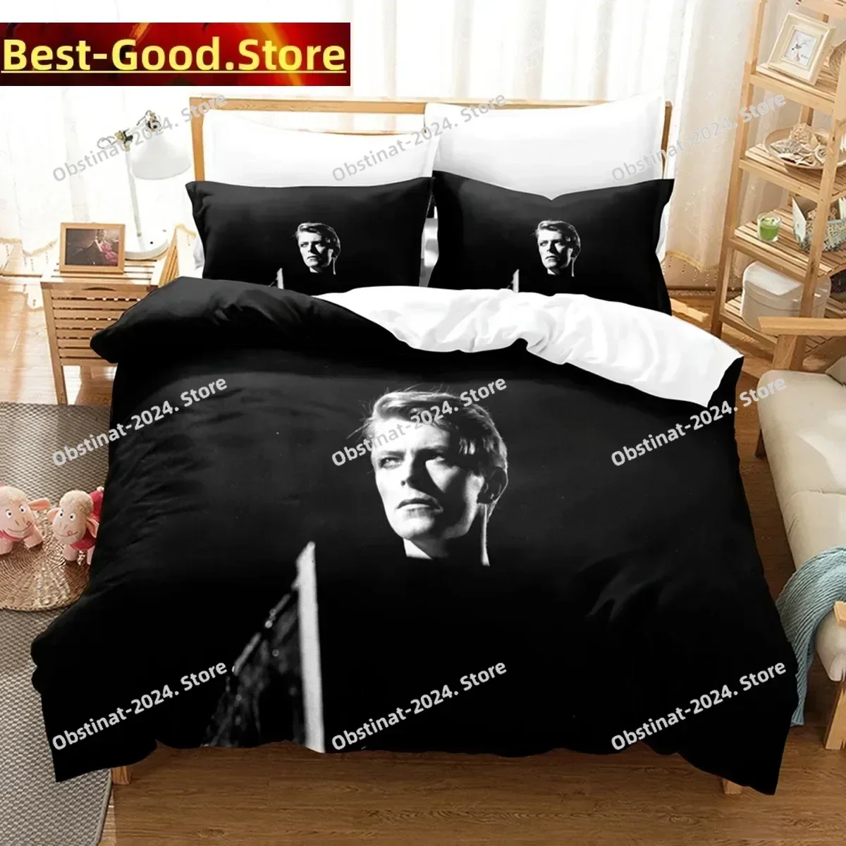 2025 David Bovie Bedding Set Printed Bed Set With Pillowcase Bed Duvet Cover Soft Single Double Queen Super King Size Bed Linen