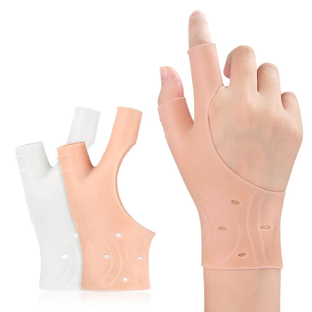 1 Stück Handgelenk-Hand-Daumenhandschuhe, wasserdichte elastische Silikon-Gel-Handgelenkstütze, mit Daumenloch, für Handdruck