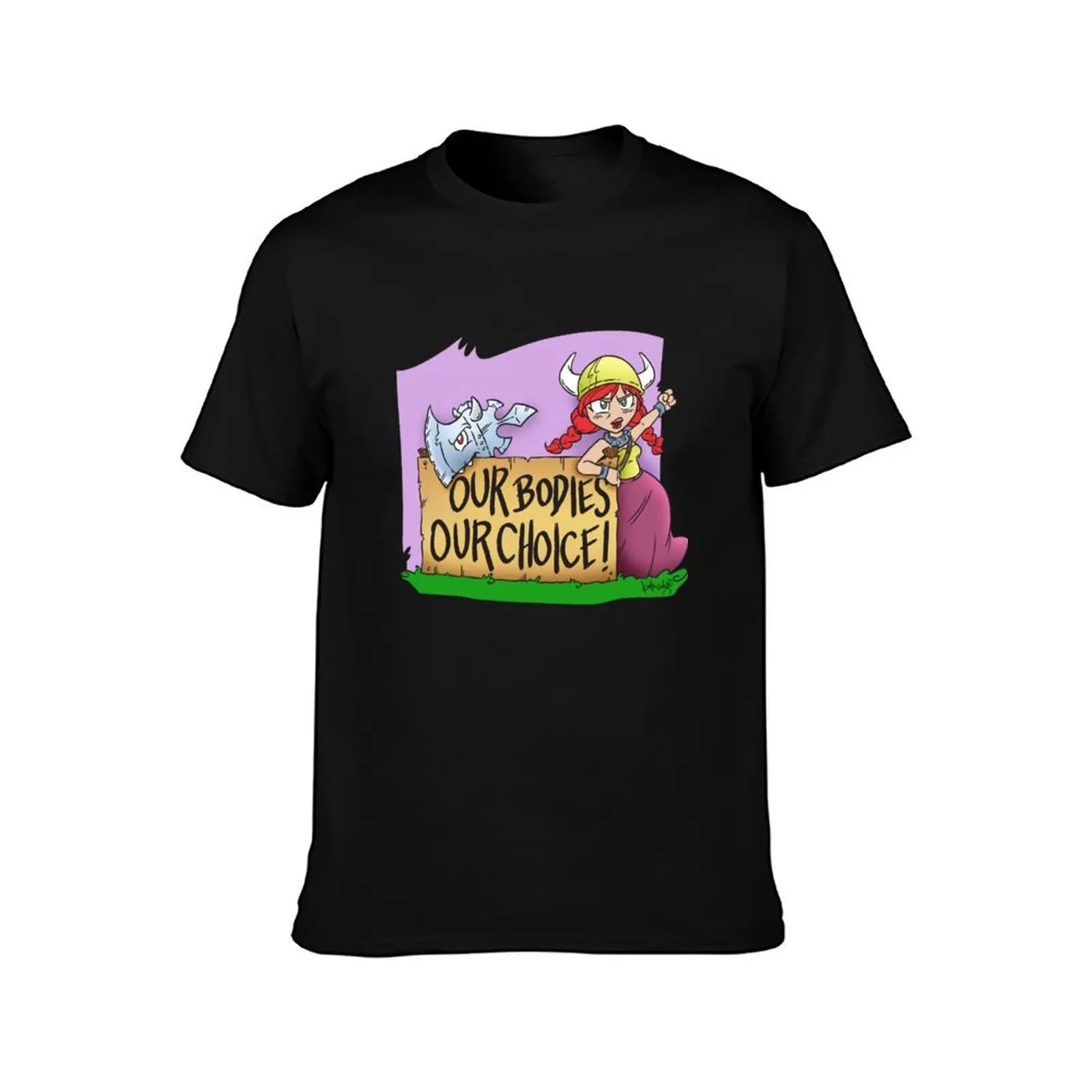 Flower 'Our Bodies, Our Choice!' for Charity T-Shirt Vintage Print Crew Neck Tee T-Shirt