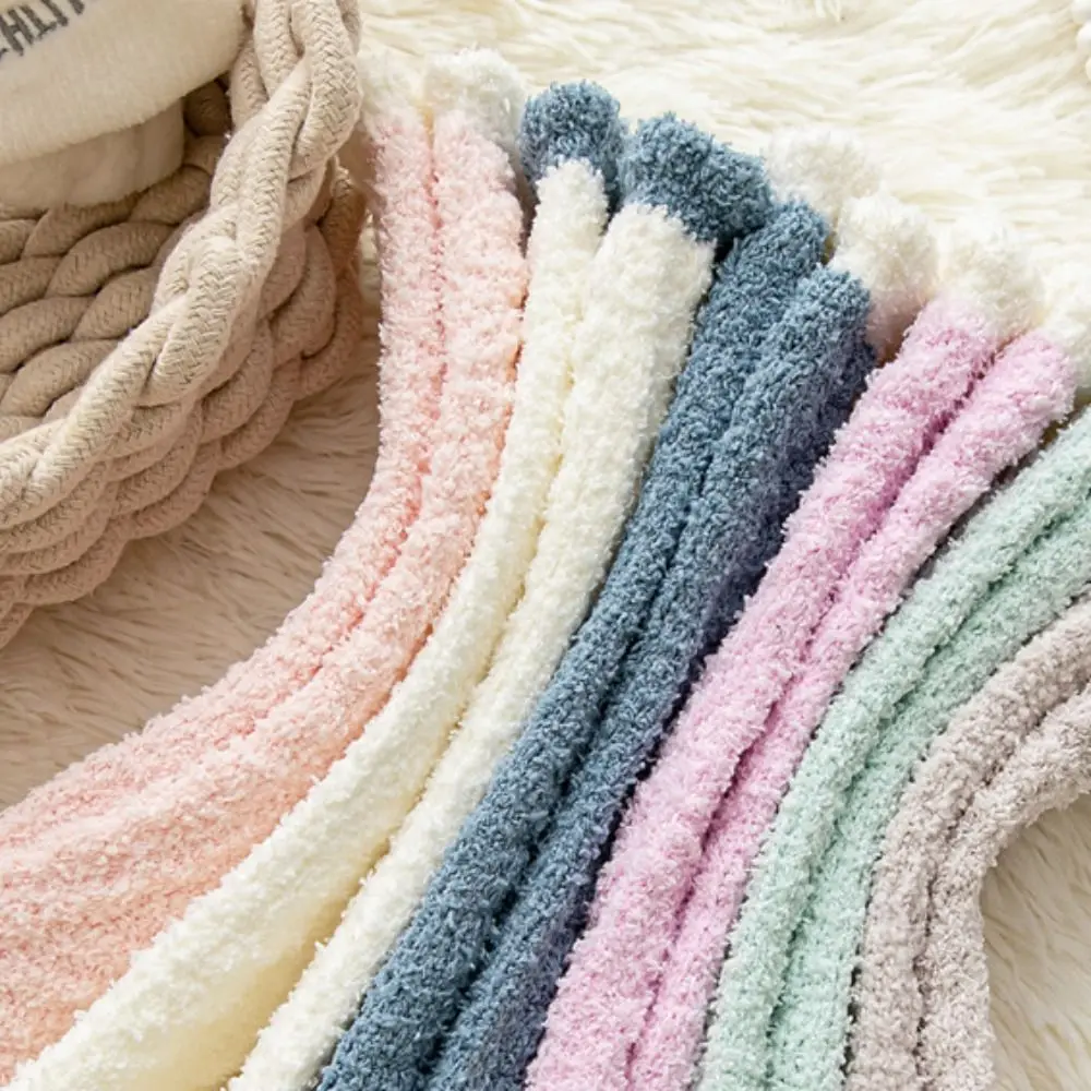 

6 пар теплых мягких флисовых носков из кораллового флиса, утолщенные, для дома, на осень-зиму