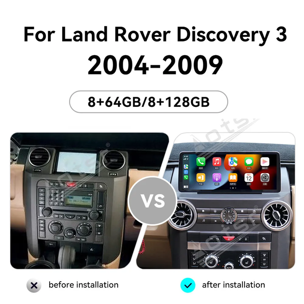 Wireless Apple CarPlay Android 13.0 Auto Car Multimedia For Jaguar Land Rover Doscovery 3 2004-2009 Radio GPS 4G Car Radio