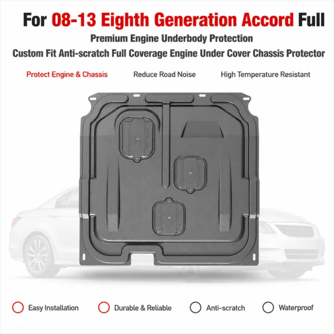 Durable Anti-Collision Engine Skid Plate Under Engine Guard For 08-13 Eighth Generation Accord Full Coverage Chassis Protector