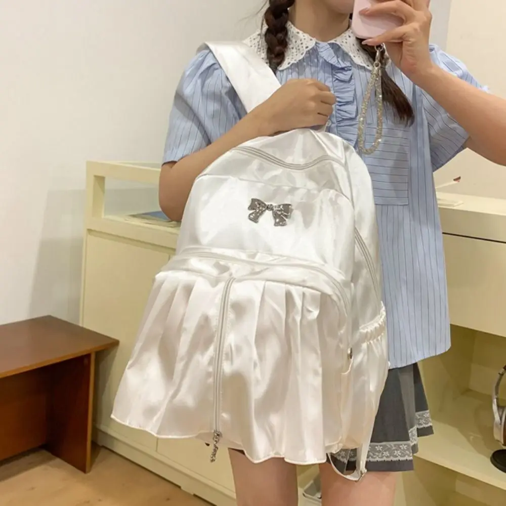 Funny Large Capacity Transparent Pocket Curtain Backpack Clear Nylon Cotton Itabag Bow Creative Badge Display Ita Bag JK