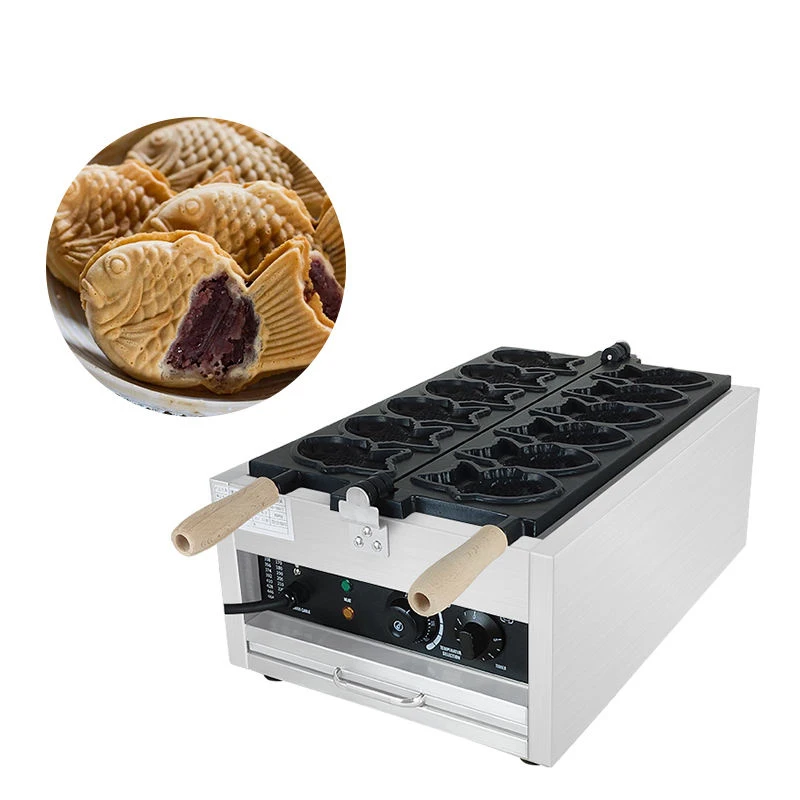 Commercial Electric Mini Ice Cream Waffle Fish Shape Taiyaki Panda Machine Taiyaki Machine Custom Taiyaki Machine Open Mouth