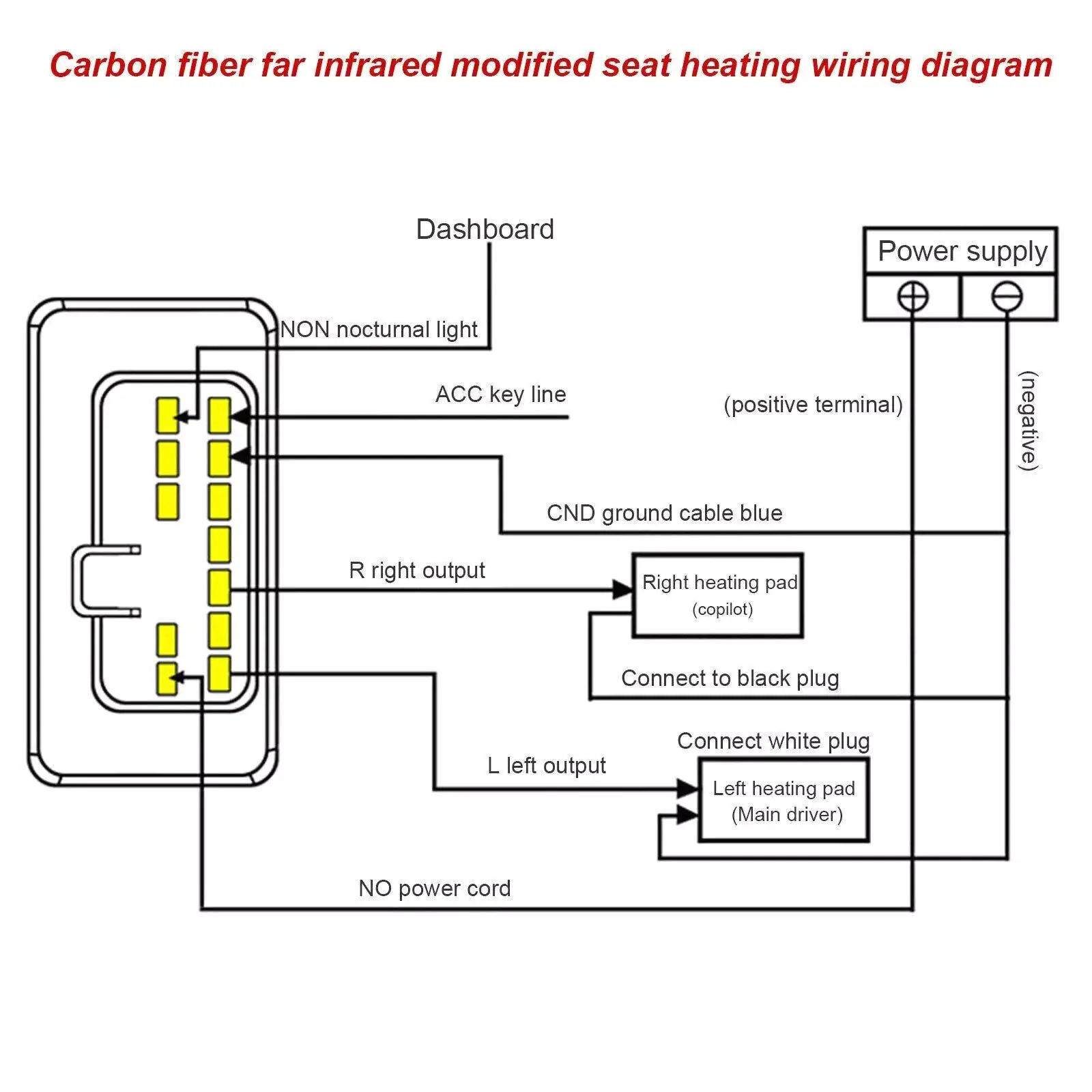 Asientos universales de 12V, fibra compuesta calentada para Kit de almohadilla calefactora de asiento, interruptor de cojín de coche