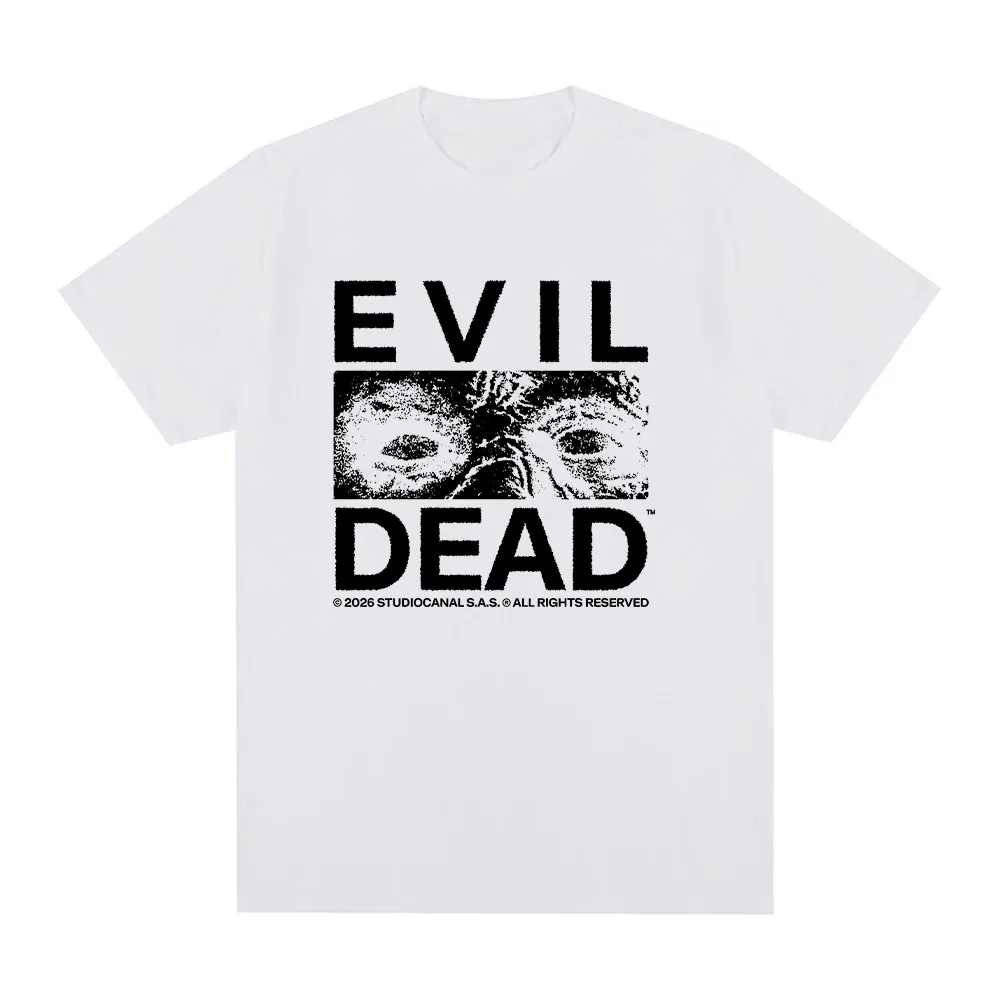 Evil Dead Burn Horror Film Retro Vintage Print Tshirt Men Fashion Cottoon Casual Short Sleeve O Neck Tops Unisex Y2K Streetwear