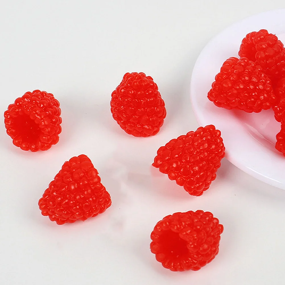 16 Pcs Simulation Fruit Model Fake Decorative Raspberry Adornment Food Child