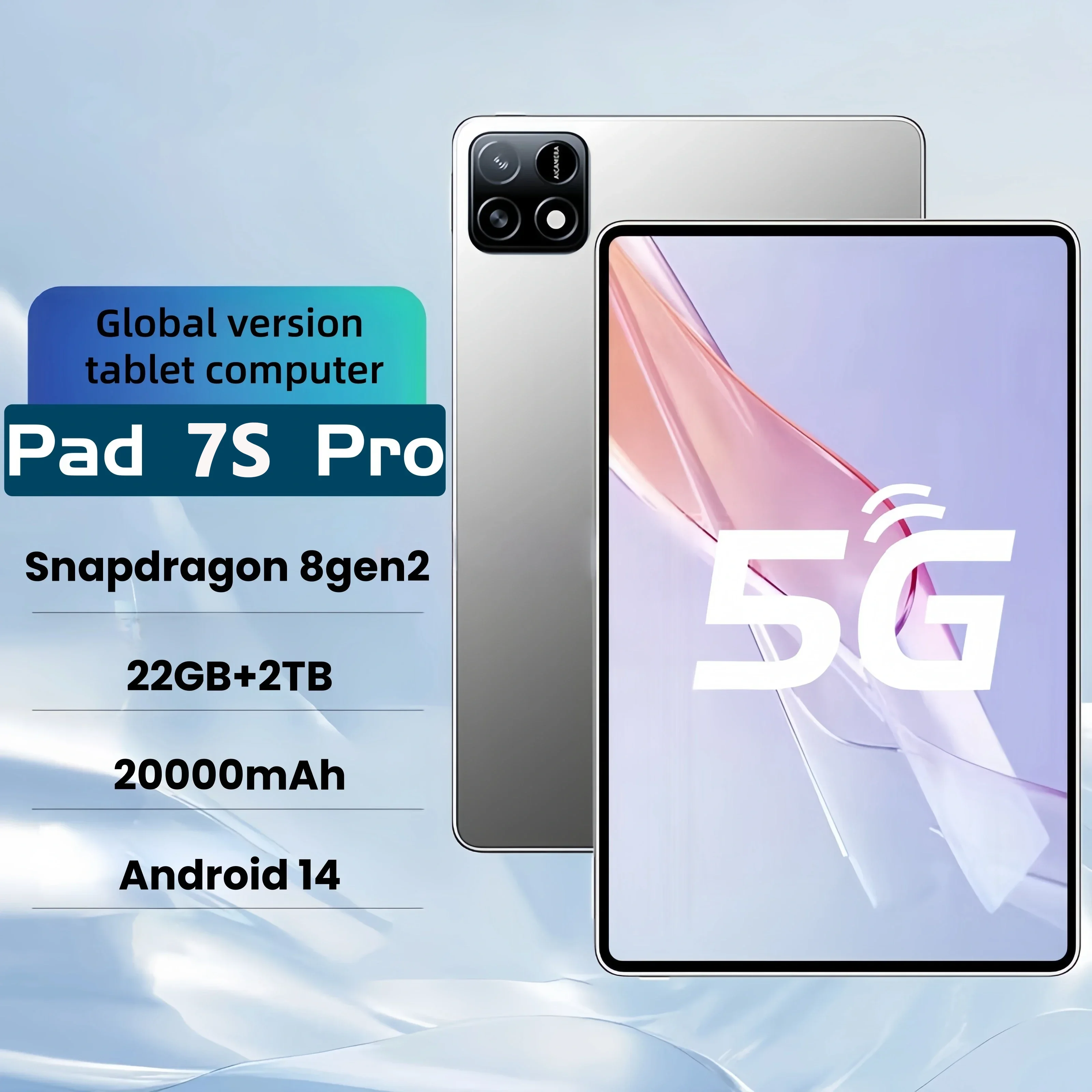 2025 Original Pad 7S Pro 11inch Android 14 22GB 2TB Tablet Snapdragon 8 Gen2 5G Dual SIM Bluetooth Wifi 4K Tablet PC