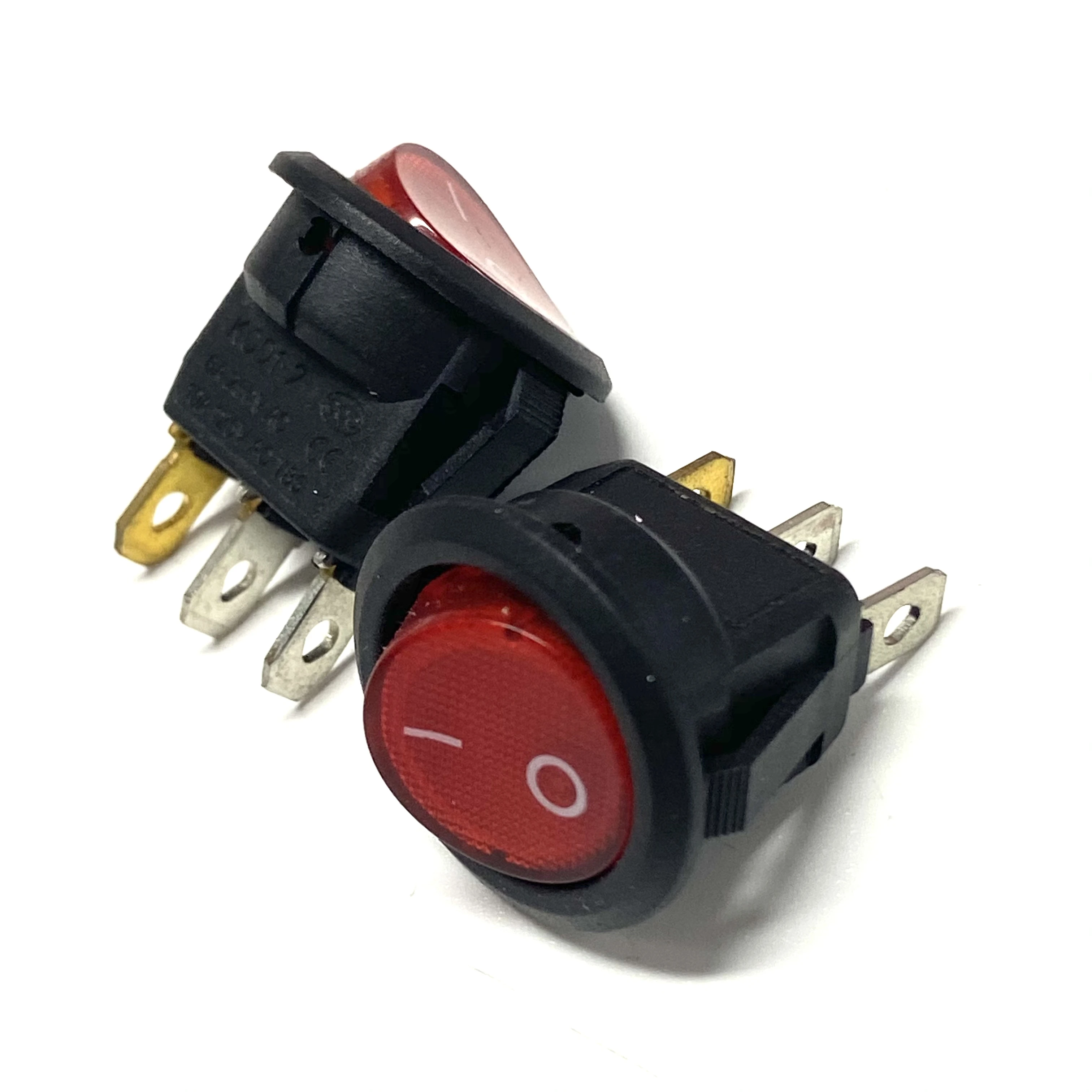 5PCS KCD1-105 20mm Round Rocker Switch 3 Pins Switch With LED Light ON/OFF Button Boat Switches RED