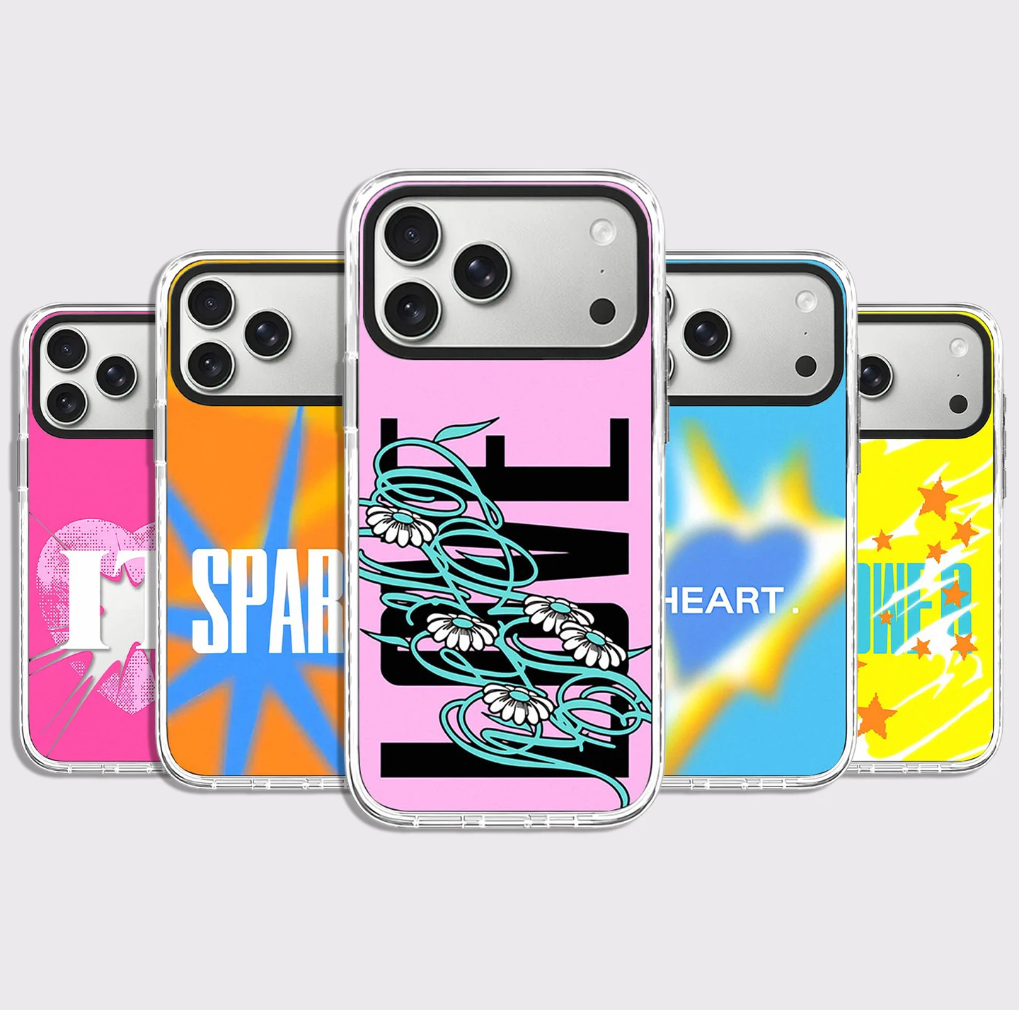 Spark Multicolor Pattern White Border Magnetic Case: Compatible with IPhone 18 17 16 15 14 13 Pro Max 18Pro