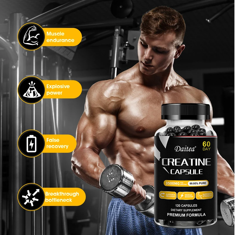 Creatine Supplement Monohydrate Helps Build Muscle, Repair and Improve Athletic Performance, Increase Energy and Fight Fatigue