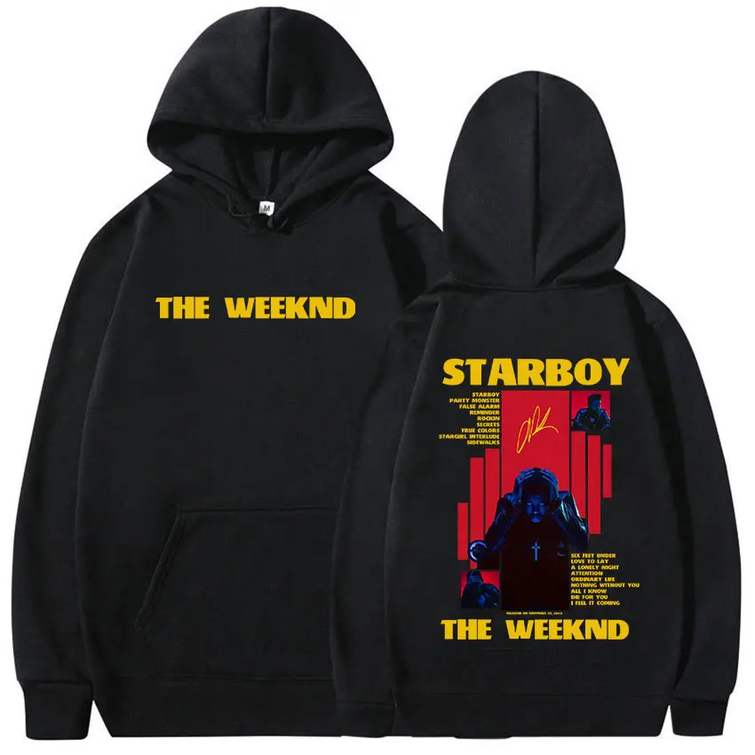 Rapper THE WEEKND STARBOY Album 2025 Merch Hoodie Men Women Harajuku Gothic Hip Hop Fashion Pullover Sweatshirts Fans Streetwear