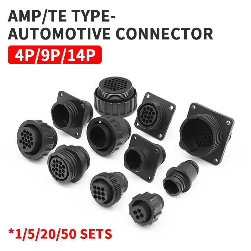 

1/5set SMT Equipment Signal Connector AMP Type 4/9/14Pin Black Plastic Connector Replaces AMP SMEMA Plug Male And Female