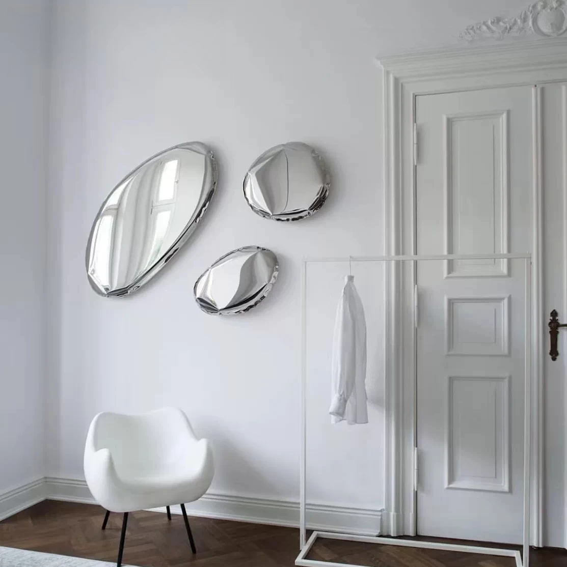 Stainless steel polished chrome decorative mirror makeup mirror full body mirror dressing