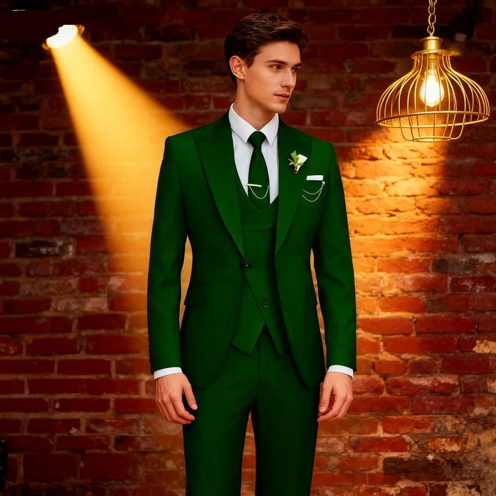 

Bonito Men's 3-Piece Terno Unique Breasted Blazer Outfits Casual Daily Fashion Fitted Wedding Ceremony Business Suit