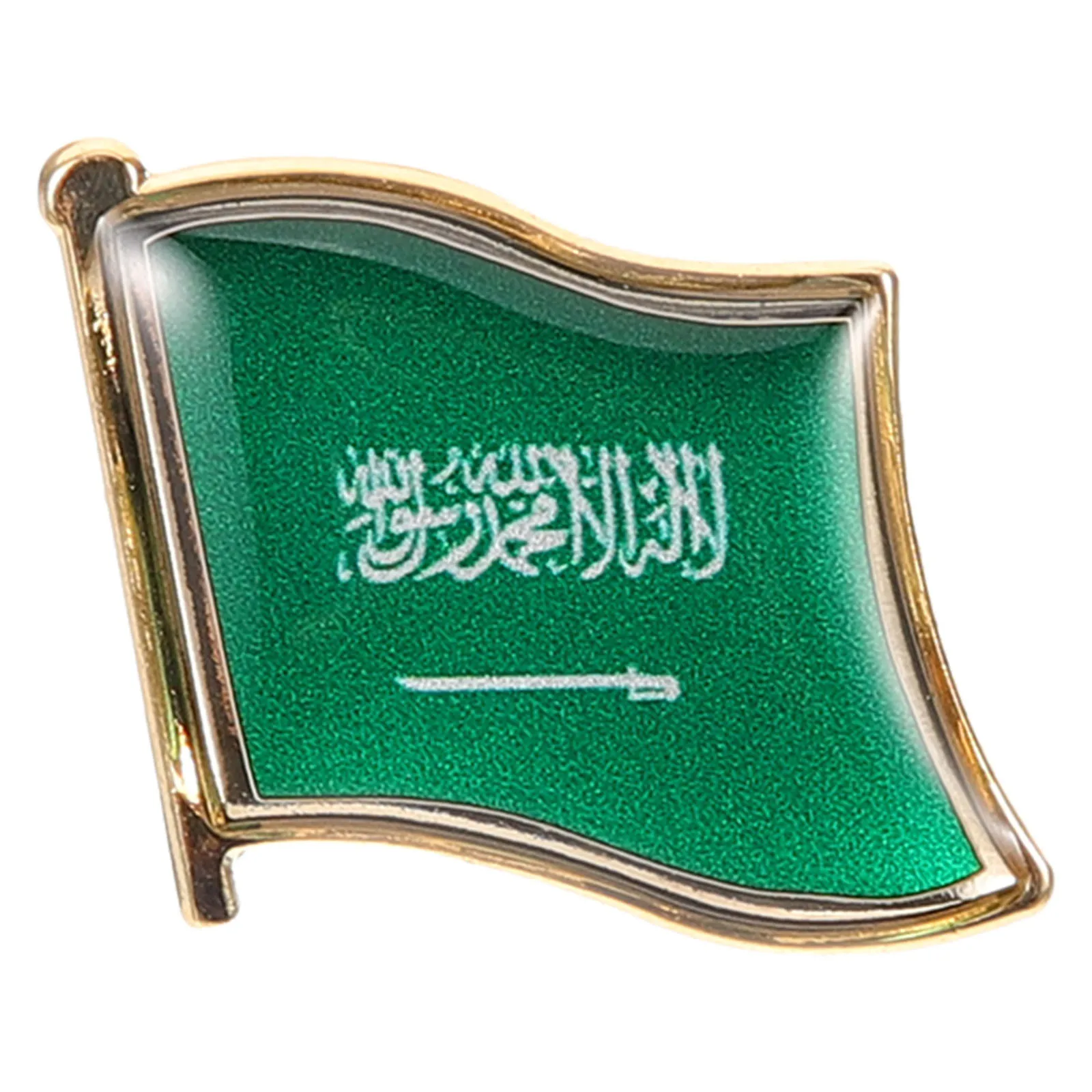 

Saudi Country Flag Brooch Metal Lapel Pin for Men Suit Shirt Hat Brooch Pin Clip Flag Breastpin Clothing Badge