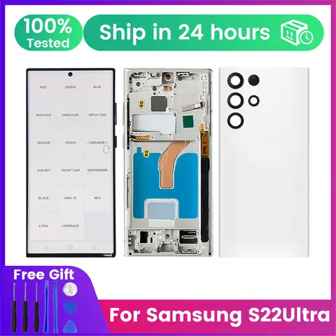 120hz Super AMOLED For Samsung Galaxy S22Ultra 6.8" Display - LCD Touch  S908B S908B/DS Screen with Frame Display Replacement