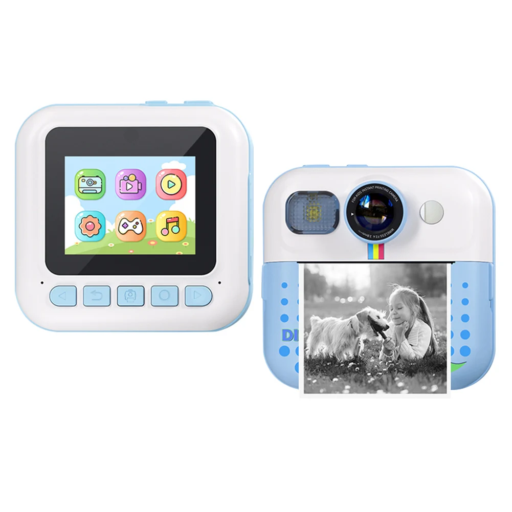 Kids Mini Instant Print Camera with 3 Rolls Print Paper Child Digital Camera Digital Photo Camera Toy for Girls Boys Aged 3-12