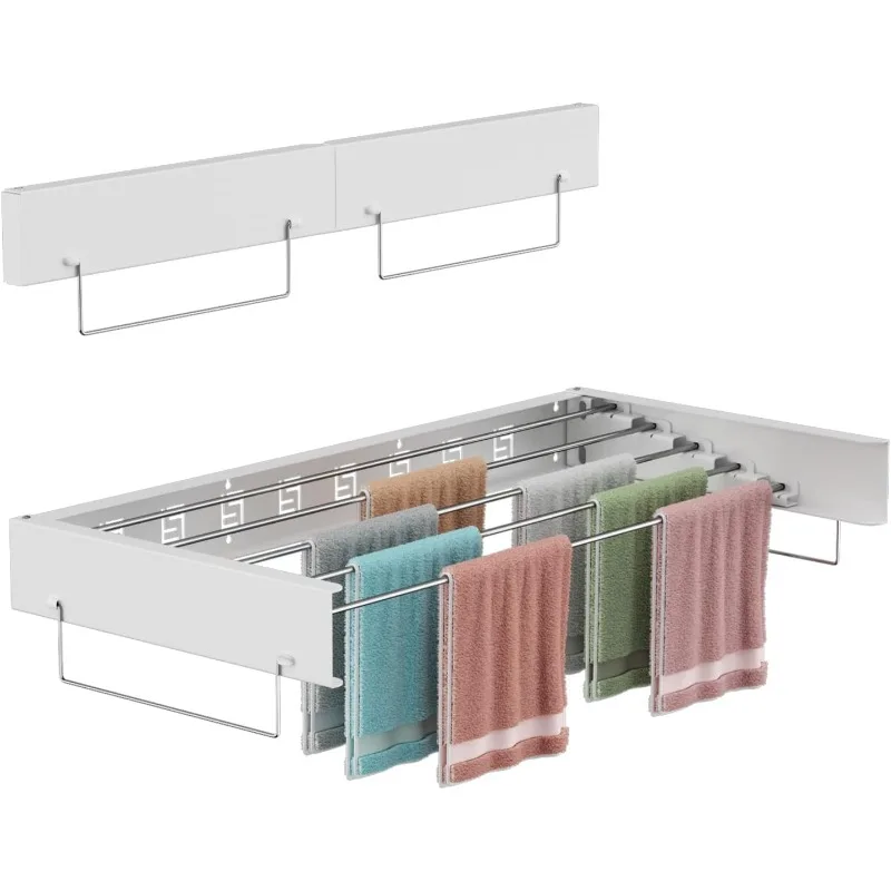 

Laundry Wall Mounted Clothes Drying Rack, 40 INCH Wide, 60lbs Capacity,16.4 Linear Ft,Foldable Clothing Drying Rack