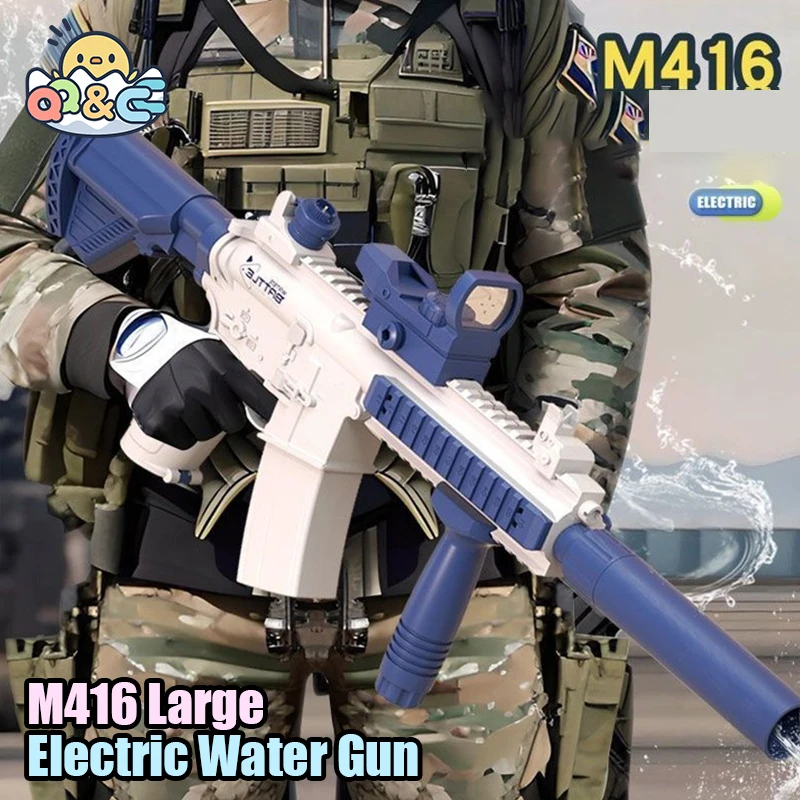 Water Pistol Electric Water Gun Launch Children Summer Fully Automatic Continuous High Pressure Guns Rechargeable Splashing Toys