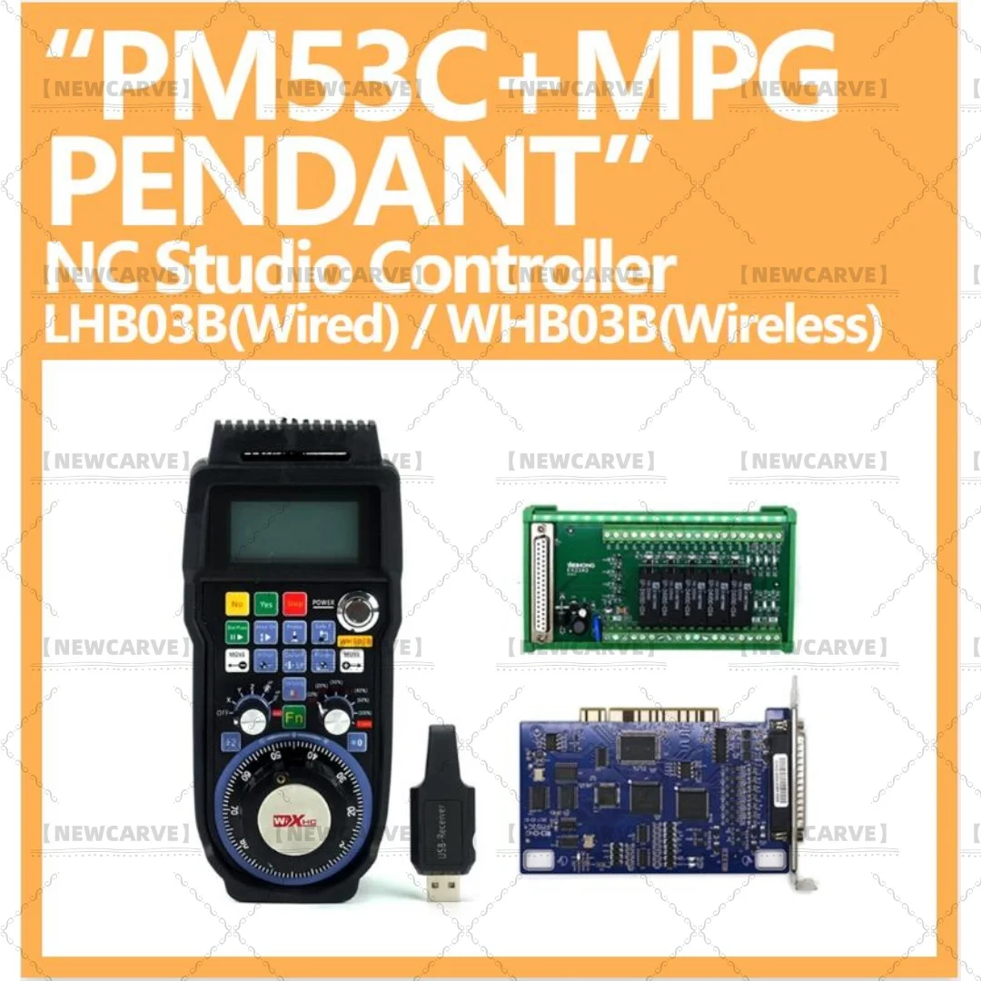 CNC Ncstudio Controller a 3 assi PM53C Scheda di controllo breakout + XHC LHB03B WHB03B Volantino MPG cablato WEIHONG V8 NEWCARVE