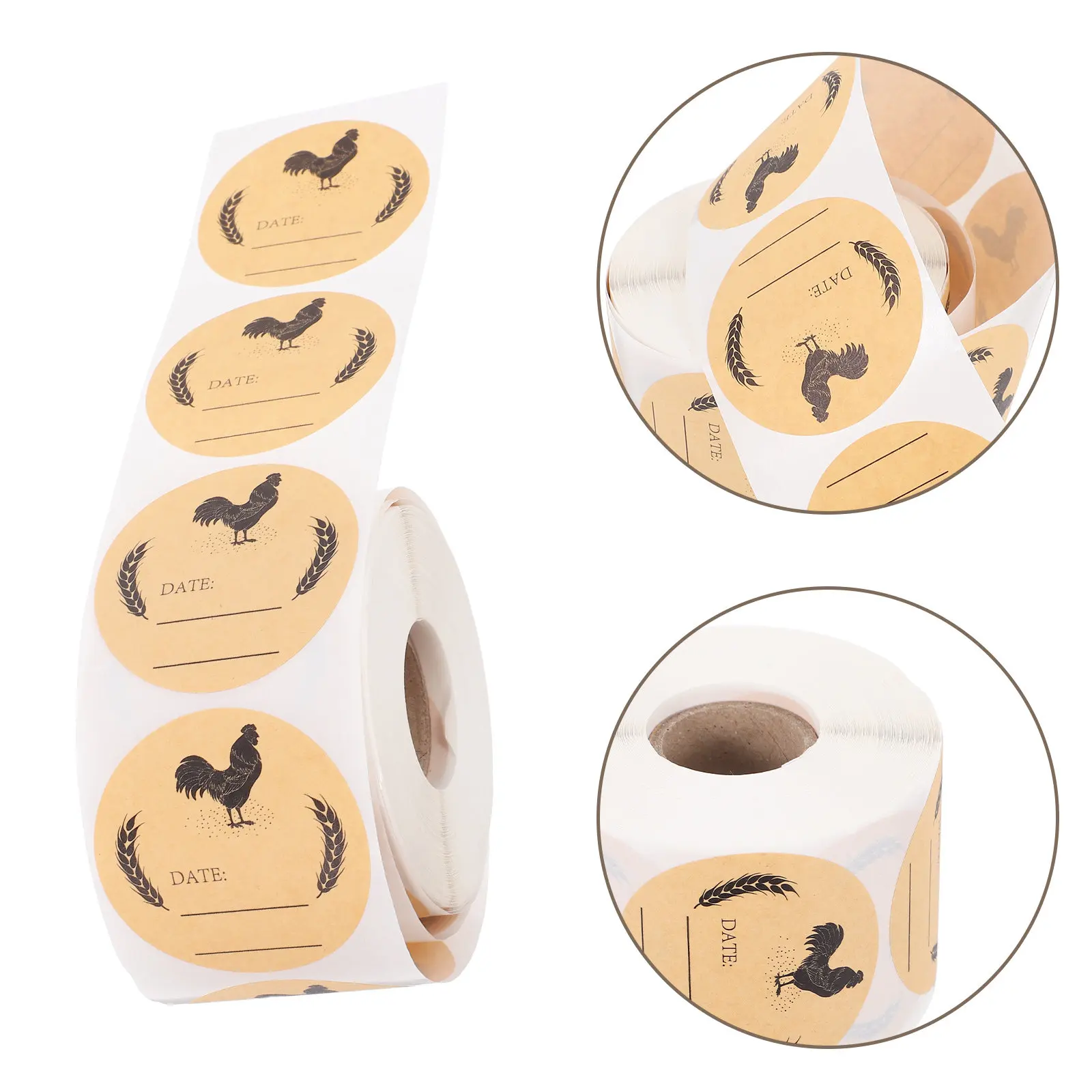 

Egg Labels for Fresh Eggs Farm Chicken Carton Round Stickers Farmers Canning Kraft
