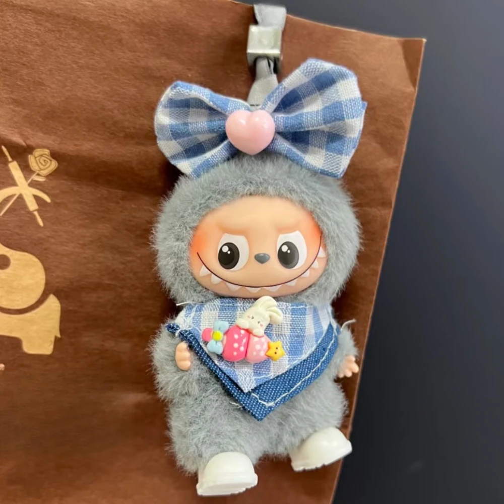 

For Labubu 4.0 Mini Doll Christmas Gift Outfit Set Dress Overalls Bow Bib Combo Cute 10.5cm Doll Accessories Children's gift