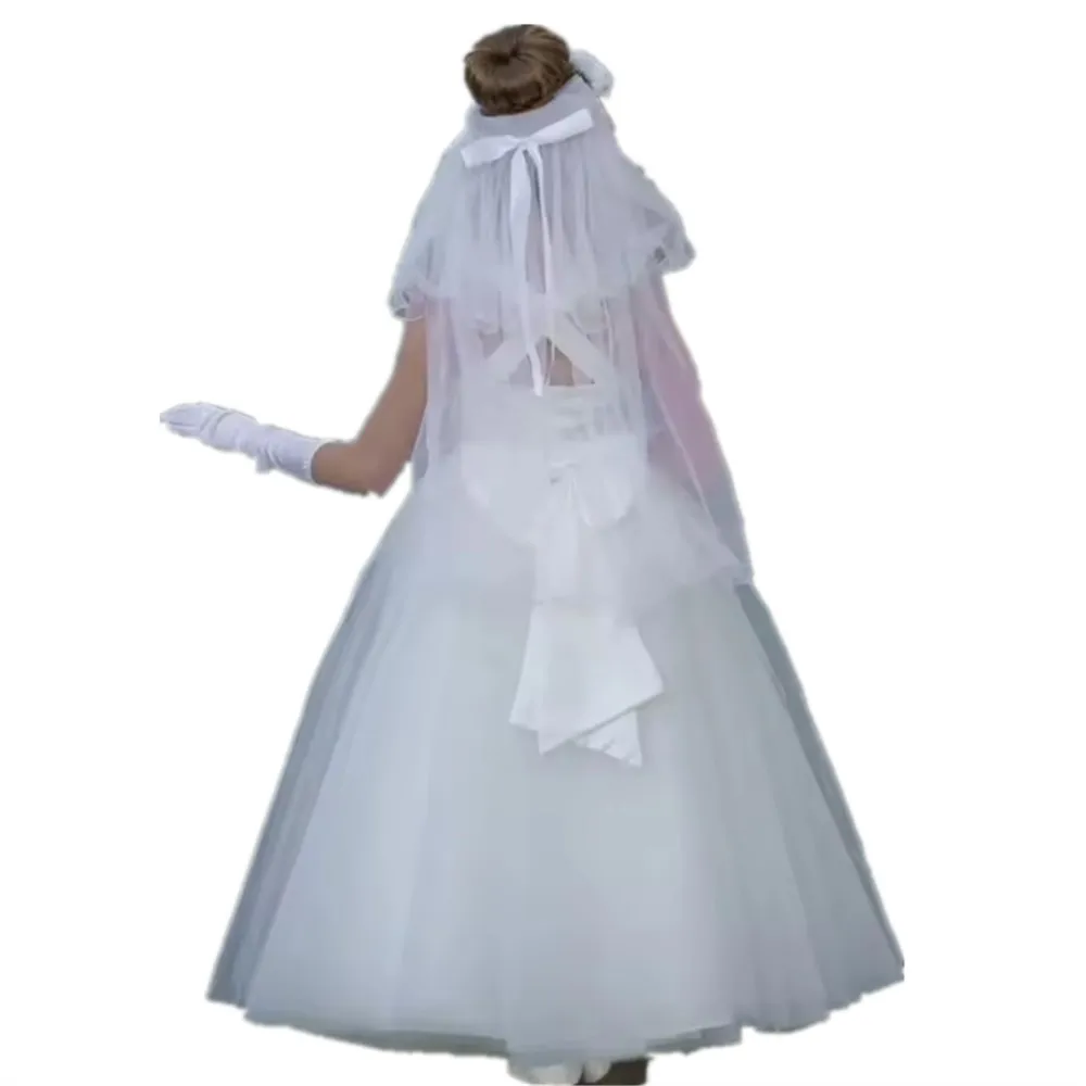 Elegant Flower Girl Wedding Dress Satin Tulle V-Neck Sleeveless with Bow Princess Birthday Party Dress  vestidos de comunión