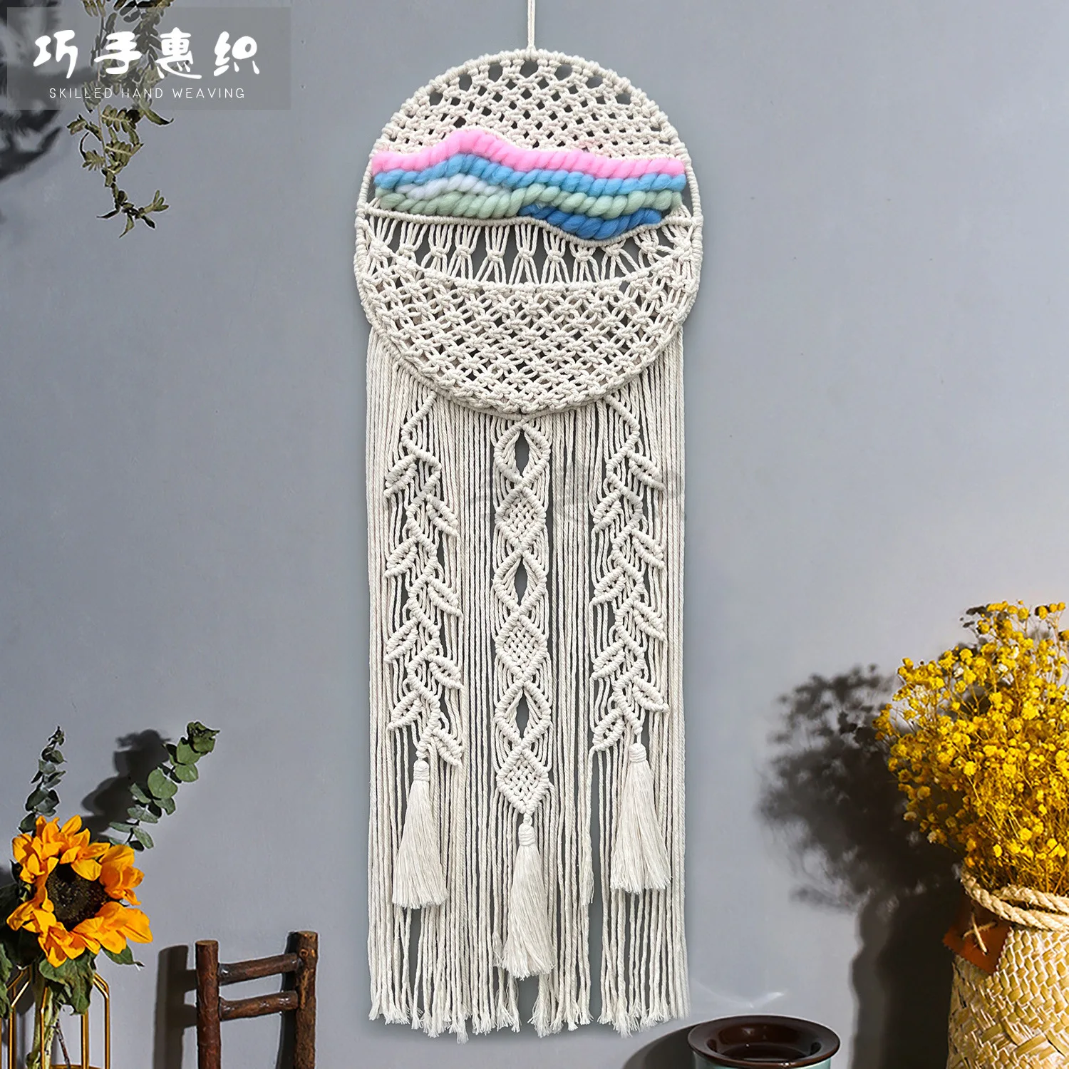 Bohemian Tassel Tapestry Hand Woven Wall Decoration Tapestry Homestay Background Room Decoration Finished Product