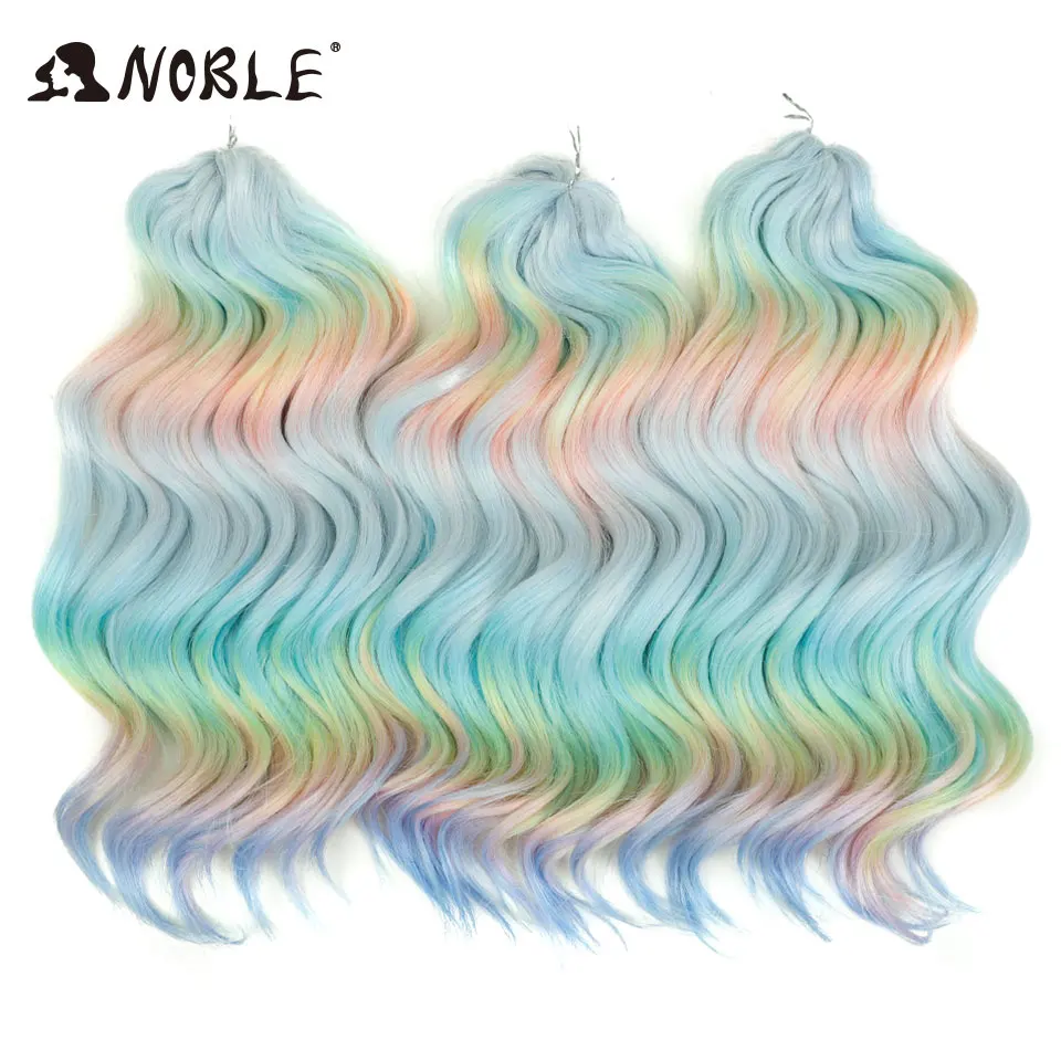 Noble Hair Twist Crochet Lockiges Haar 16“ Regenbogenfarben Tiefe Welle Flechthaar Ombre Blond Wasserwellen Flechthaarverlängerungen – Detail 6