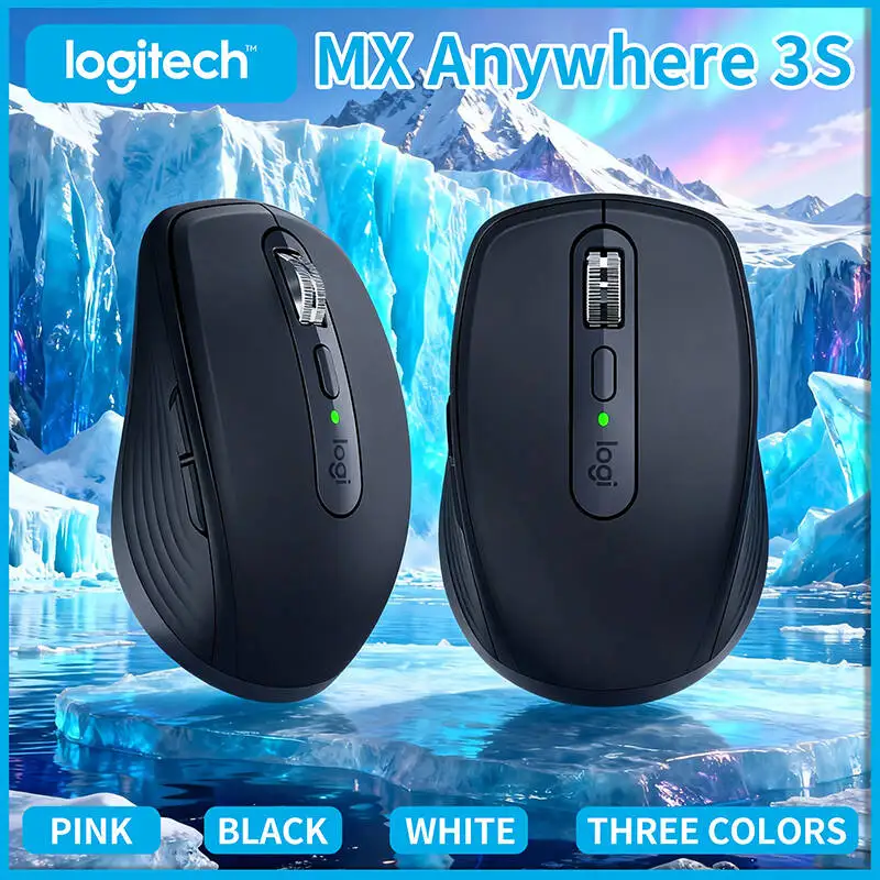 

Logitech MX Anywhere 3S Travel Mouse - 8K DPI Darkfield, MagSpeed Scroll, USB-C Quick Charge, Compact & Lightweight
