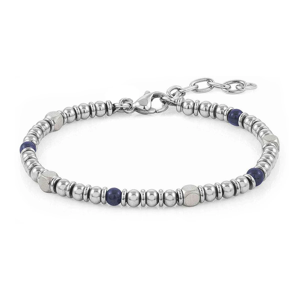 

Runda Stainless Steel Bracelets for Couples with Natural Stone Blue Beads 4mm Adjustable Size Fashion Handmade String Bracelet