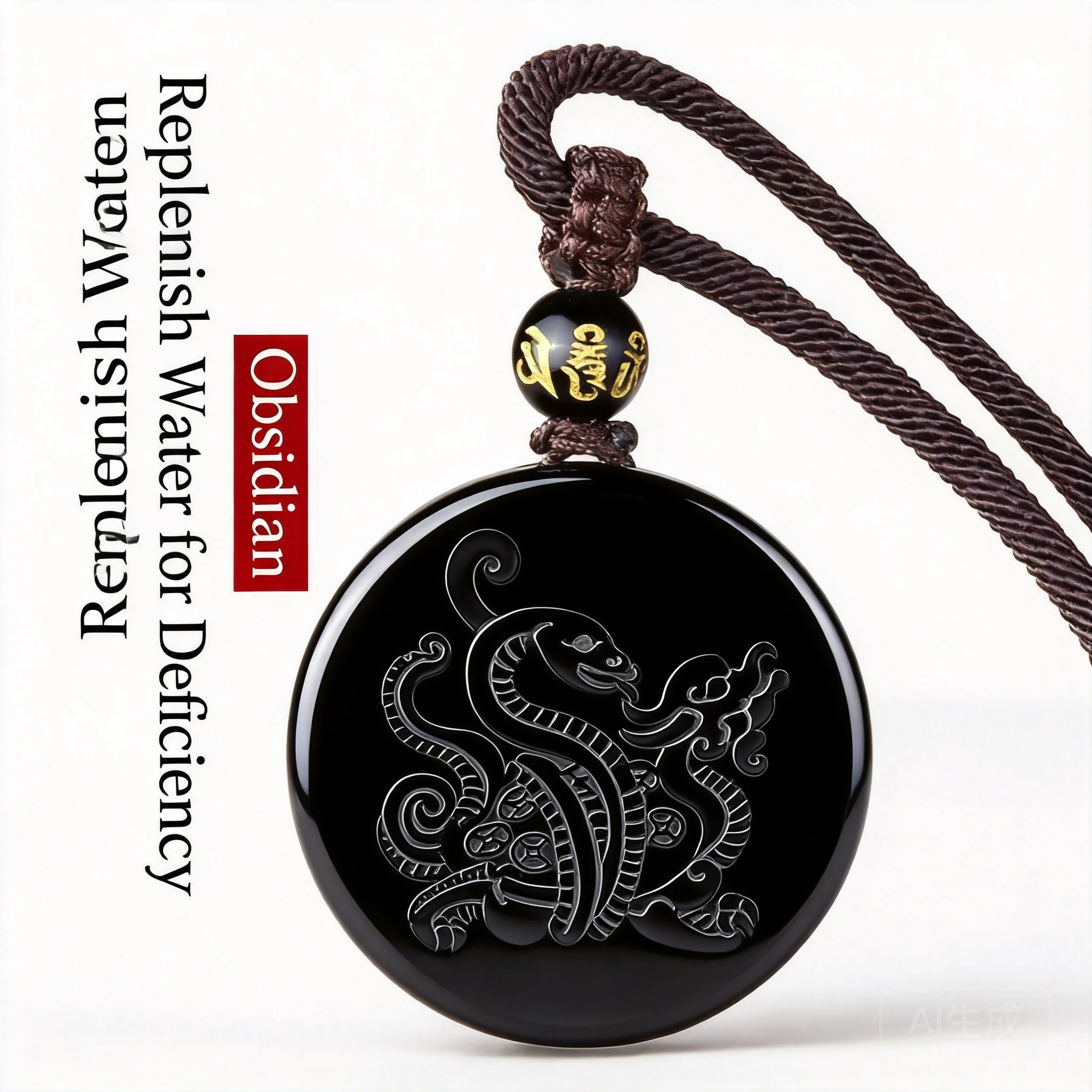 Chinese Traditional Black Obsidian Xuanwu Pendant Lucky Blessing Feng Shui Amulet Necklace Good Luck Cool Jewelry For Men Women