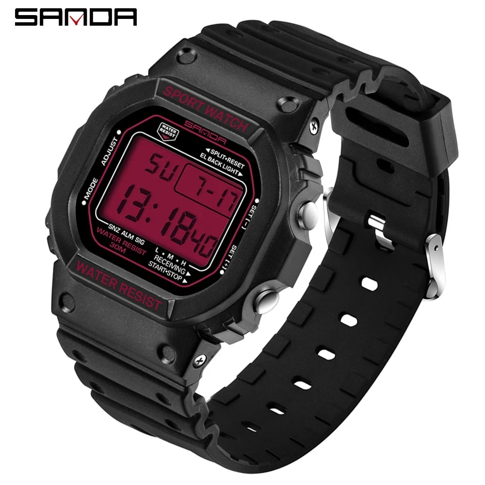 Sanda Digital Watch Men\'s Ladies Sports Watches Multifunction Alarm Waterproof Electronic Watch Military Clock Reloj Hombre 329