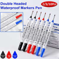 1/3/10Pcs 20mm Double-Tip Deep Hole Long Head Nib Markers  for Metal Multi-Purpose Construction Marker Pen Waterproof Bathroom