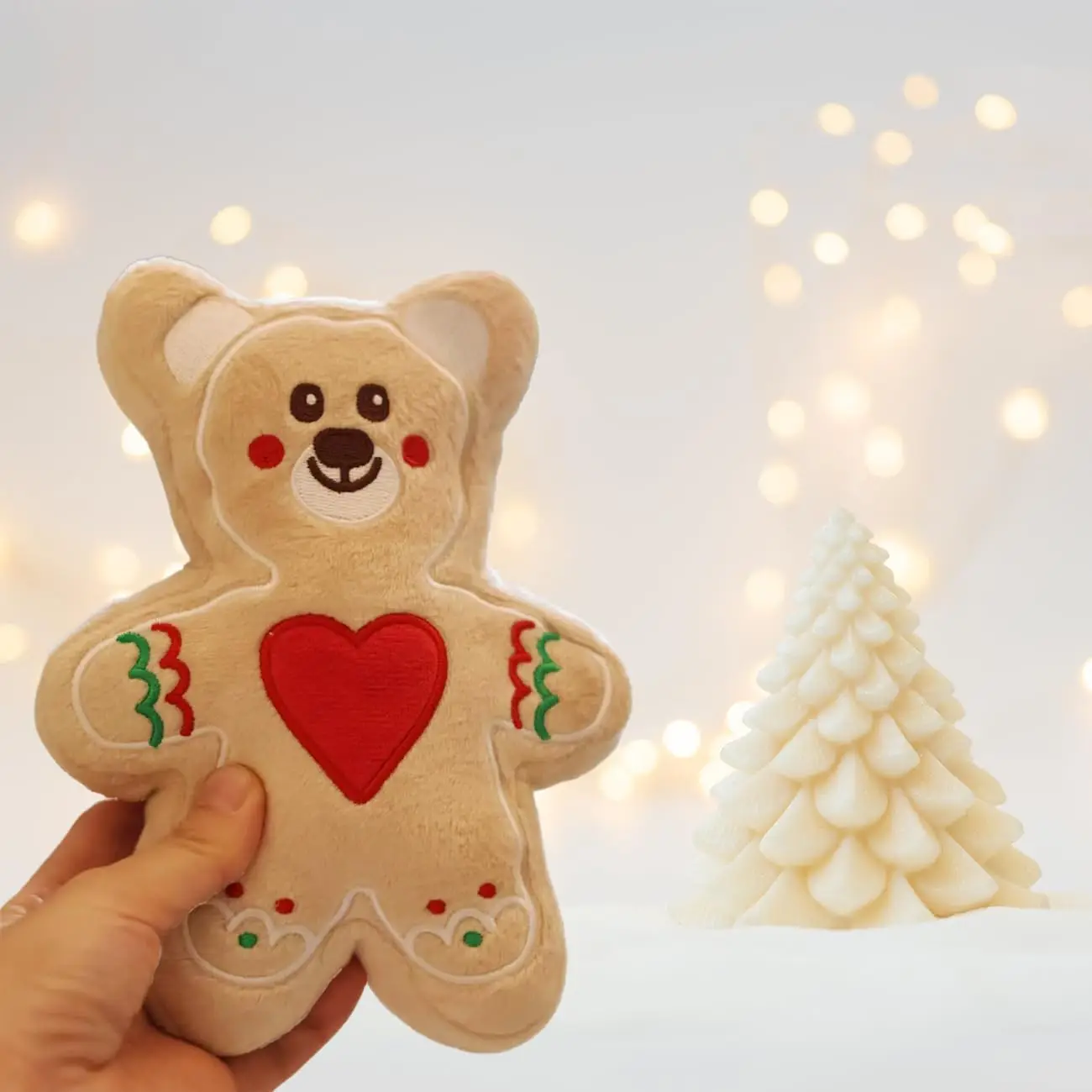 Quietschendes Hundespielzeug für Welpen, kleine und mittelgroße Hunde, süßes Kauspielzeug für Welpen, Zahnen für Hunde und Katzen, Weihnachten, Lebkuchen