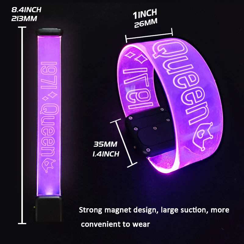 Custom Led Lighting Bracelet With Magnetic For Concert Party Night Club LED Bracelet Wristband