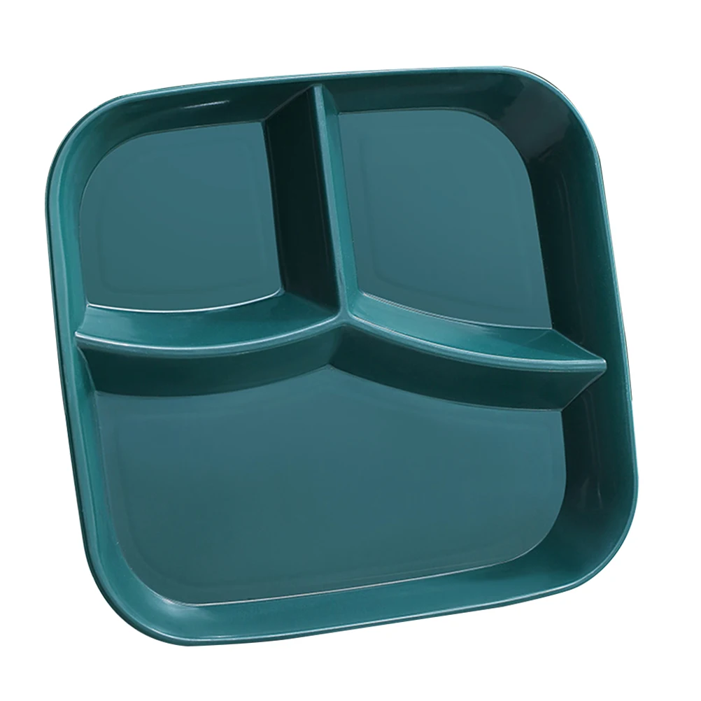 

Fat Reducing Plate Three Grid Breakfast Plastic Dinnerware Safe Divided Food Tray Long Last Use Home Hotel Compact