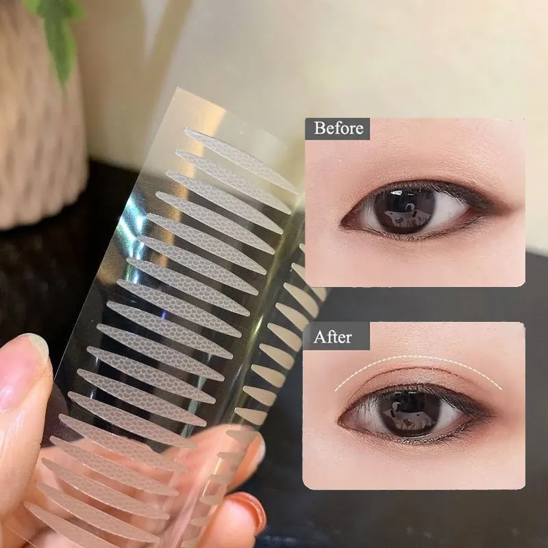ألياف غير مرئية مزدوجة أضعاف شريط لاصق للجفن ملصق دانتيل طبيعي شفاف بيج شريط ذاتي اللصق مكياج عيون طبيعي #1