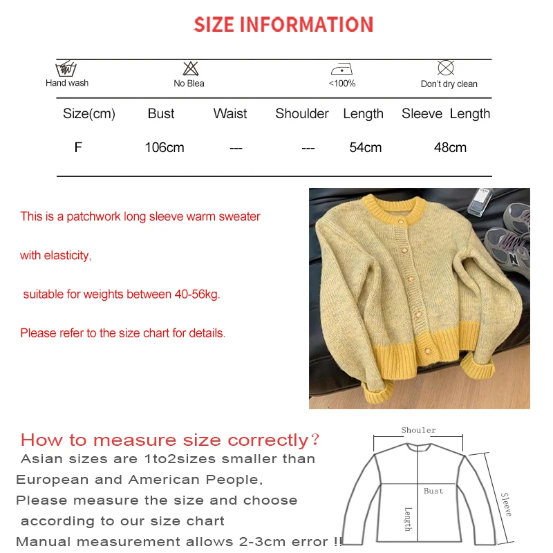 HELIAR Single-breasted Cardigan Long Sleeve Patchwork Knitted Sweater O-Neck Casual Warm Coat Office Outerwear Autumn Winter