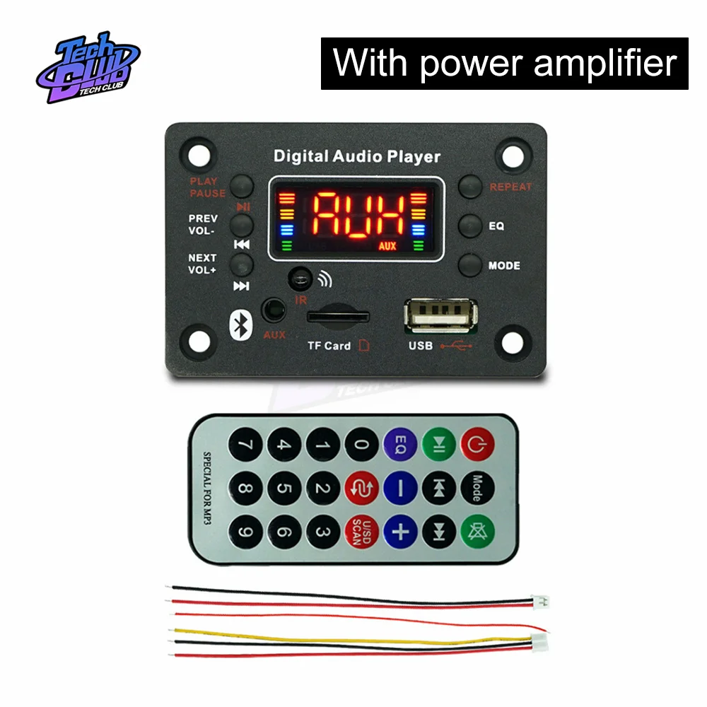 Amplifier MP3 Player Module Bluetooth-compatible 5.0 Decoder Board 12V 50W Amplifier Car FM Radio Module for Car Accessories