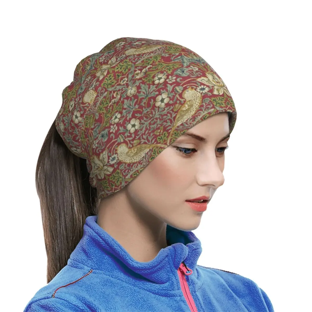 William Morris Flower Botanical Garden Multifunctional Elastic Neck Gaiter Dust Proof Face Cover Bandana Unisex for Hiking