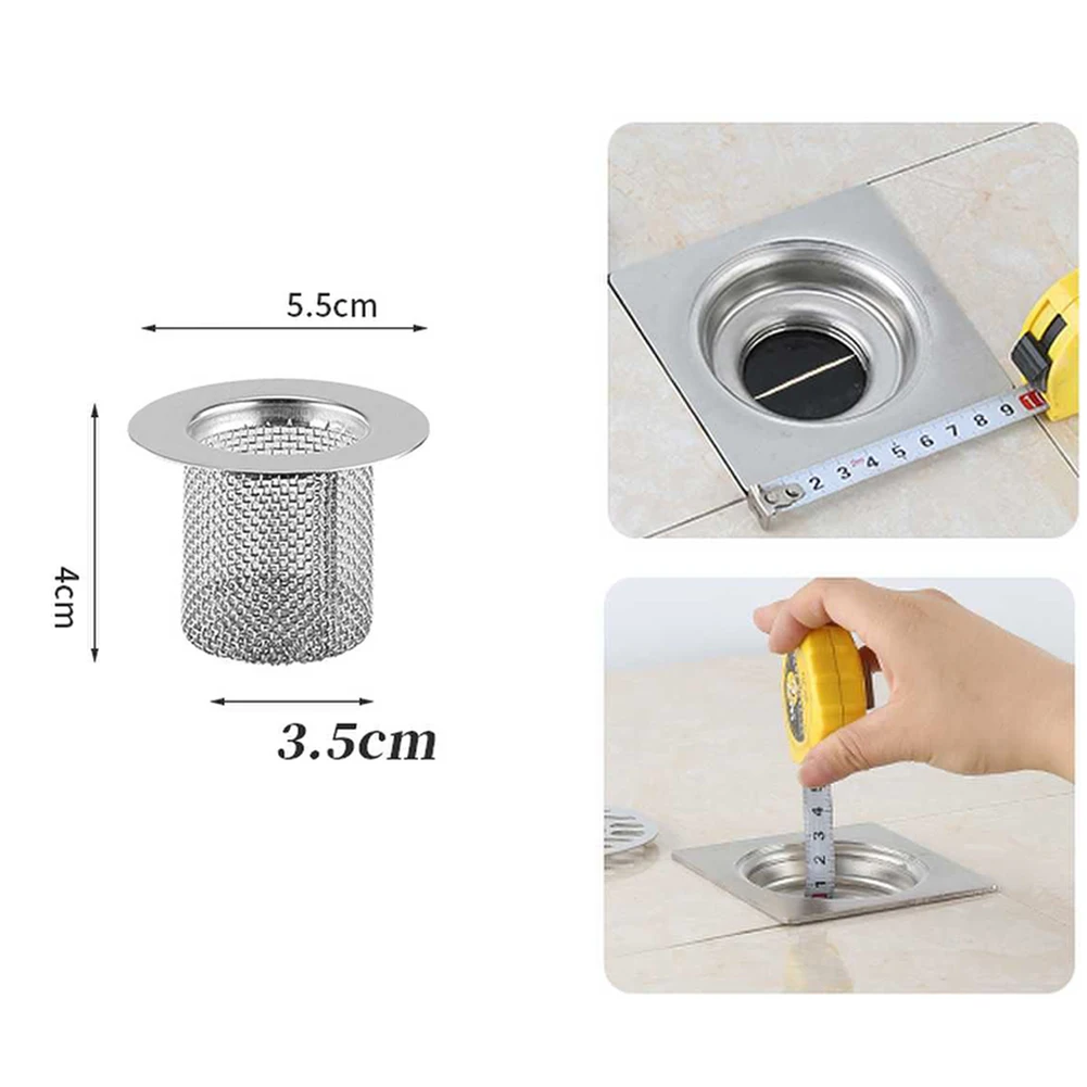 Drainage System Floor Drain Filter 1 Piece Reusable Silver Fine Mesh Hickened Multifunctional 304 Steel Brand New